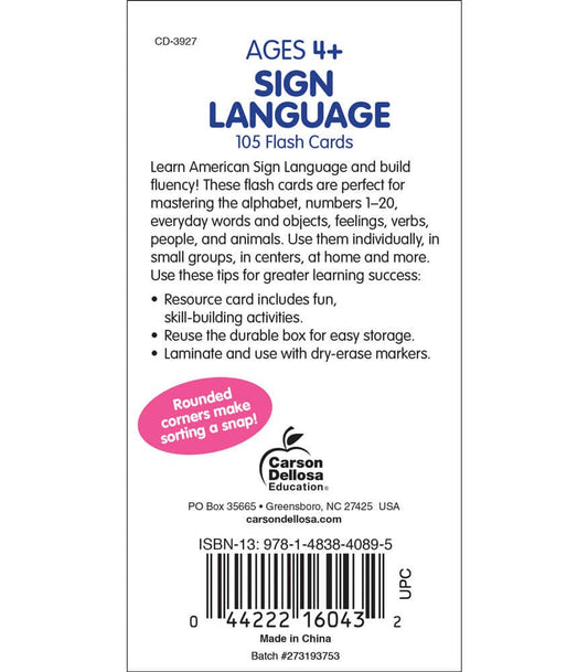 Sign Language Card Deck