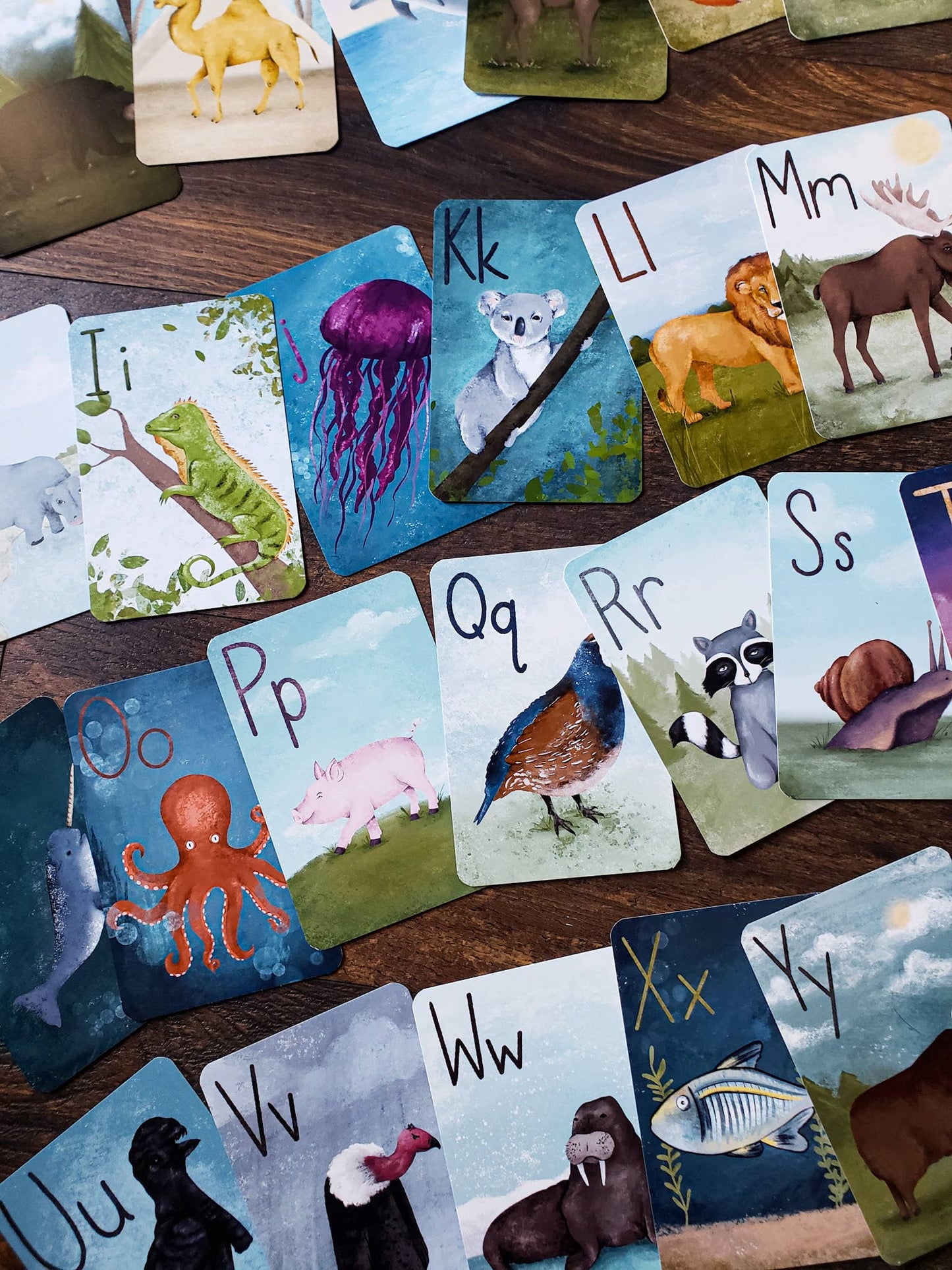 Animal Alphabet Flashcards, Set of 26 Cards