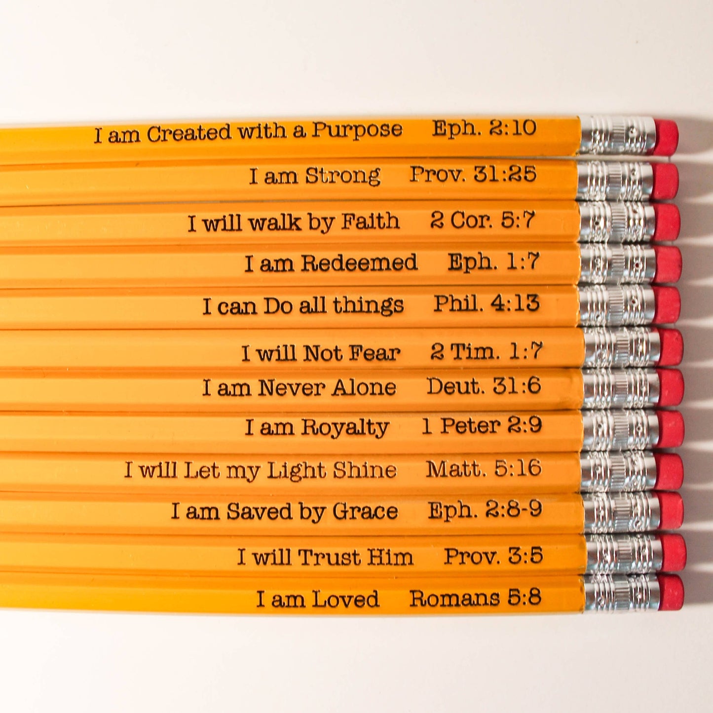 Faith Verse Pencils: Wooden Number 2 Pencil / Traditional (Yellow)
