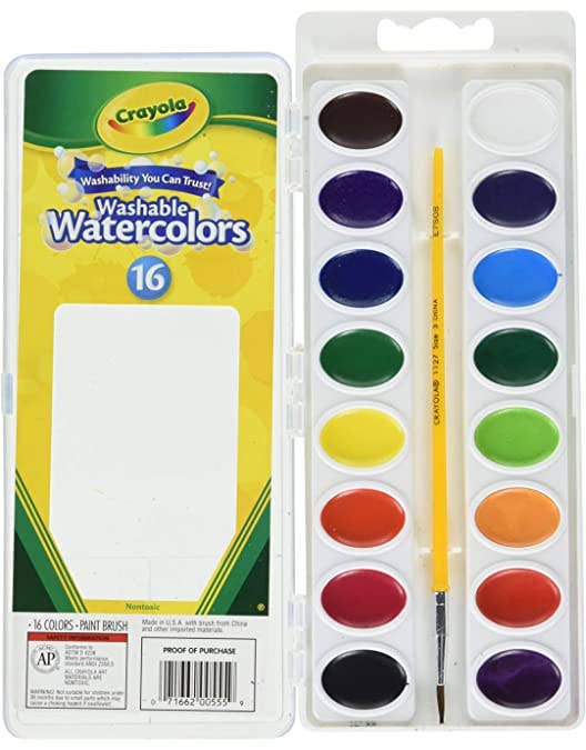 16 Color Crayola Washable Watercolor Pans Set