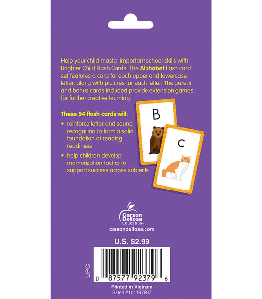 Alphabet, 54 Card Set Flash Cards Grade PK-1