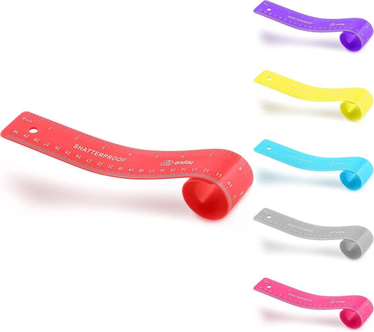 12" (30Cm) Shatterproof Flexible Ruler: Gray