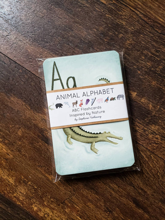 Animal Alphabet Flashcards, Set of 26 Cards